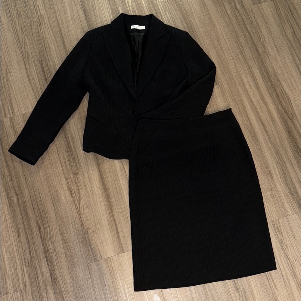 Classic Black Blazer & Skirt Set